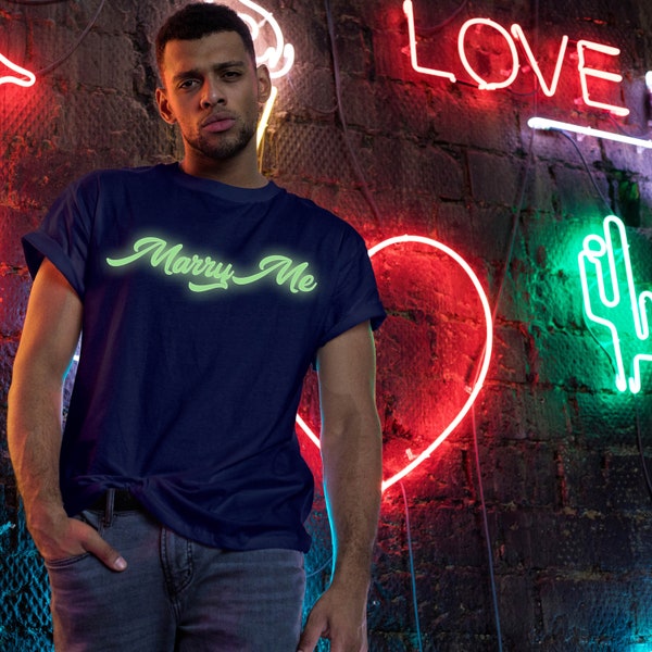 lepni.me Mens T-shirt Glow in the Dark Custom Text Slogan Light up The Night with Personalised Apparel