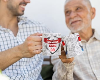 Taza personalizada de fútbol de Croacia: regalo de fútbol personalizado para aficionados croatas