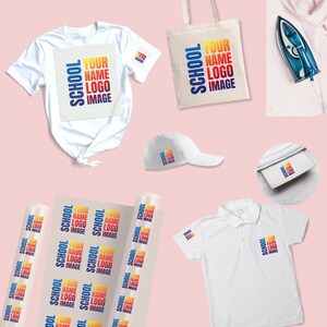Custom School Logo Dtf Transfer, Iron On Logo Dtf, Your Logo Heat Transfer, Heat Transfer Logo, School High Quality DTF Ready to Press Iron