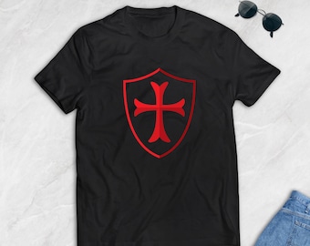 Red Cross Templar Shield Men's T-shirt