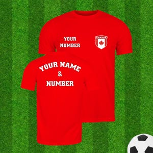 Canada Personalized Soccer T-shirt, Custom Name and Number Front and Back Print Football Shirt, Canada National Team Jersey for Men or Women