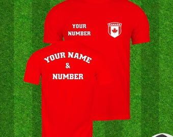 Camiseta de fútbol de Canadá personalizada: nombre y número de jugador personalizados