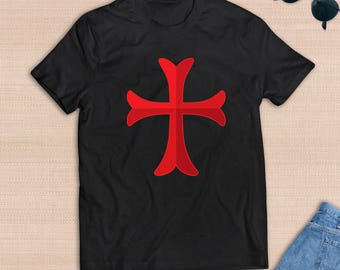 Knights Templar Cross T-Shirt: Crusader Logo, Medieval History