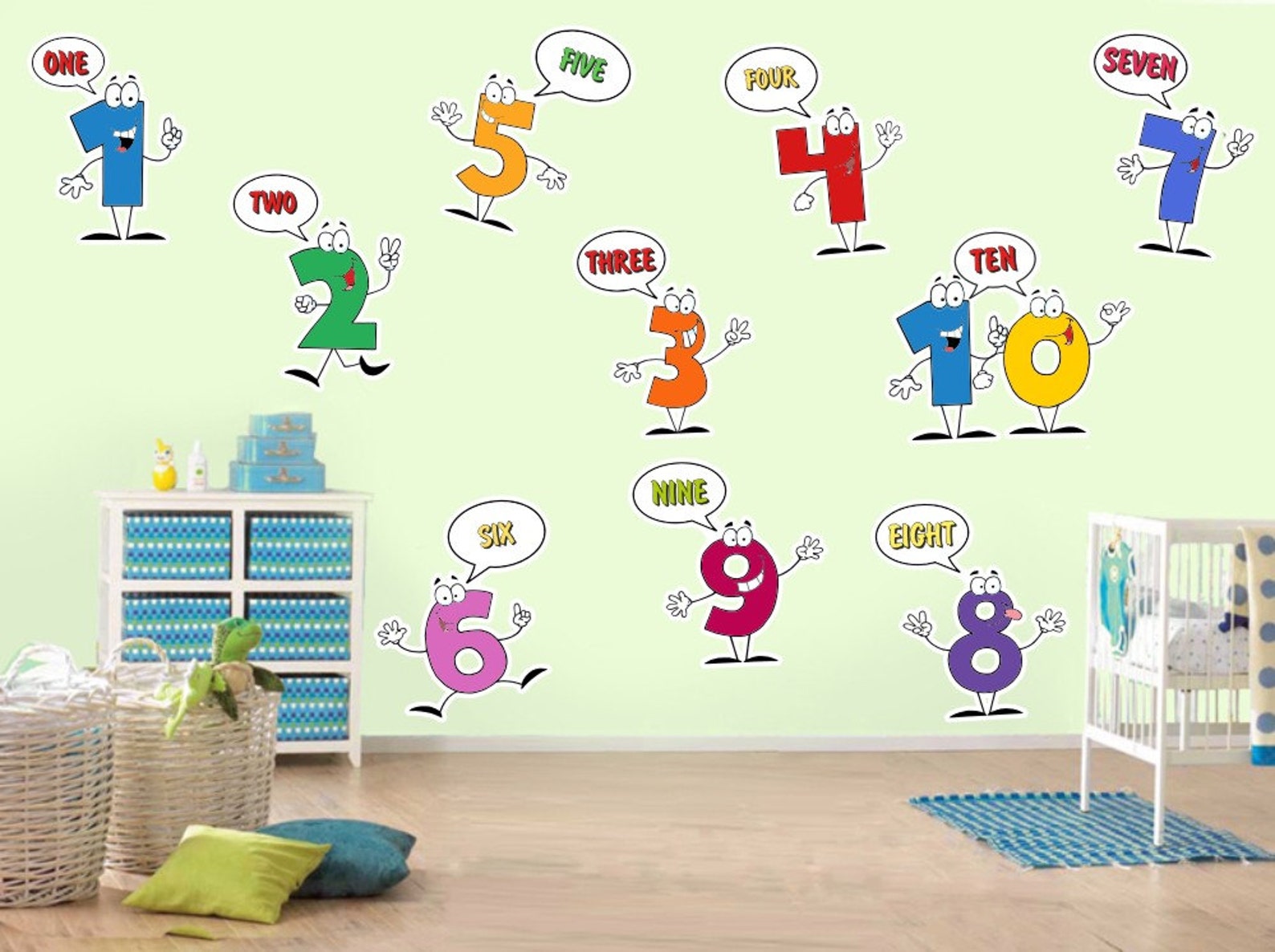 Best Wall Decal Numbers for Kids Room Back to School Sticker Etsy