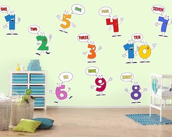 Best Wall Decal Numbers for Kids Room, Back to School Sticker, One to Ten Numbers, Learning Wall Decals for Kids, Educational Math Stickers