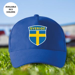 Sweden Soccer Dad Hat: Swedish Flag, Adjustable Baseball Cap