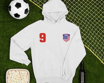 Bluza z kapturem USA Soccer na zamówienie: Spersonalizowana bluza z amerykańską flagą