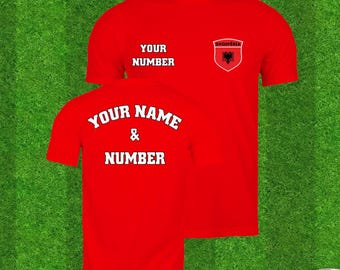Personalized Albania Soccer Jersey: Custom Name & Number, Albanian Pride T-Shirt