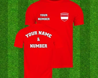 Austria Soccer T-shirt: Personalized Name & Number, Austrian Football Tee