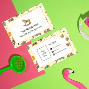 Gedruckte Babysitter-Karten, benutzerdefinierte Nanny-Service-Visitenkarten mit Foto, Sitter-Karte Vollfarbdruck auf beiden Seiten, Kinderfürsorgekarten