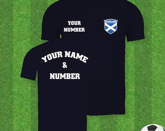 Custom Scotland Soccer Jersey, Personalized Football Player Name & Number T-shirt
