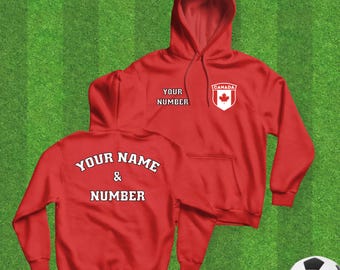 Personalized Canada Soccer Hoodie: Custom Name & Number, Canadian Flag Sweatshirt