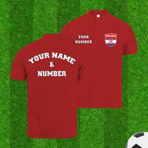 Croatia Soccer Polo Shirt, Personalized Croatia Polo Shirt for Men with Custom Name and Number, Croatian Football Flag Printed Polo Shirt