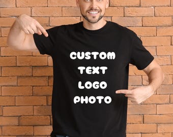 Camiseta personalizada para hombre: camiseta con foto o logotipo personalizado