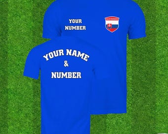 Camiseta de fútbol de Eslovaquia personalizada: nombre y número personalizados, camiseta con la bandera