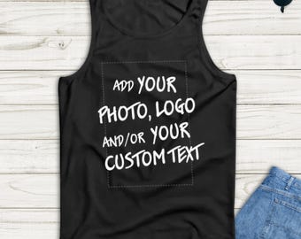 Camiseta sin mangas personalizada para hombre, impresión de foto o logotipo personalizado, regalo para el esposo