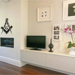 Masonic Sign Decal, Office Wall Decor, Vinyl Wall Sticker, Art sticker decal, Masonic Supply, Freemason Symbols Sticker, Mason Decals
