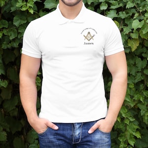 Masonic Freimaurer Poloshirt: Freimaurer Winkel und Kompass