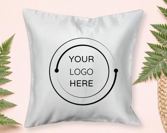 Almofada com logotipo personalizado: decoração personalizada para escritório, presente corporativo (40,6 x 40,6 cm)