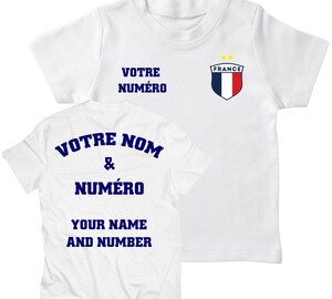 Maillot De Foot France Personnalisé – Ensemble 3 Pièces (maillot, Short, Chaussettes) – Pour Enfants Et Adultes