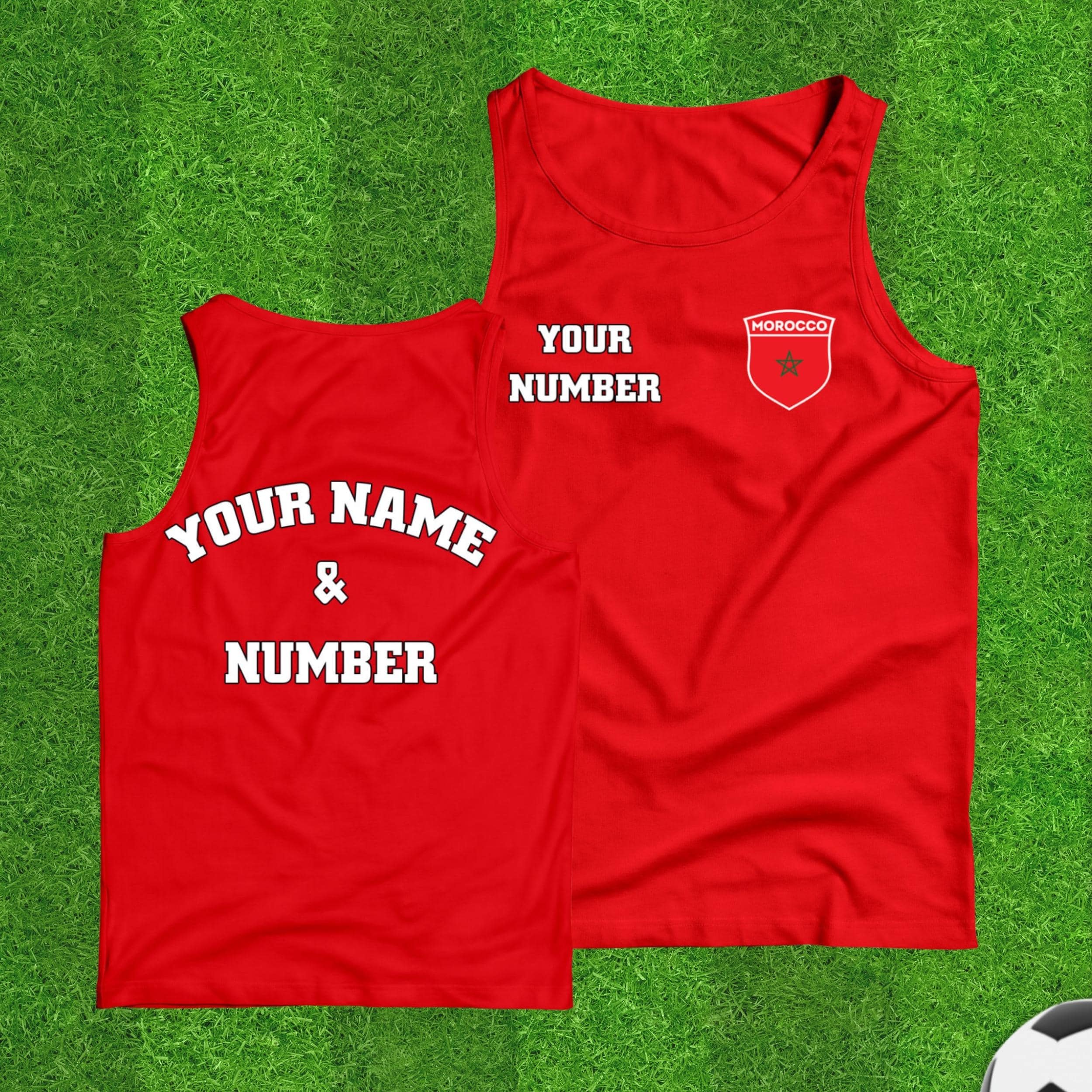 Custom Morocco Soccer Tank Top: Personalized National Moroccan