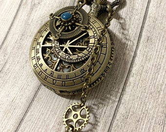 Pocket Watch Sextant Gift for Men's Ancient Costumes, Vintage Bronze Pocket Watch, Free delivery