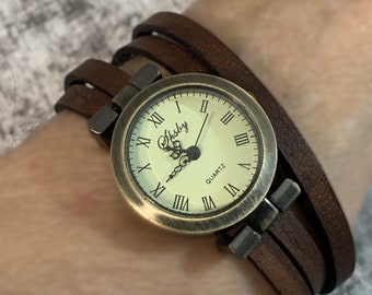 Reloj de mujer en piel para personalizar esfera bronce pulsera