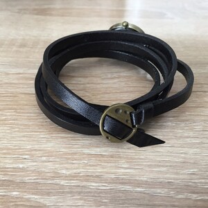 Wrist watch strap black leather strap several wrist strap image 2