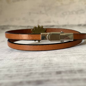 Personalized women's leather bracelet double turns engraved with word symbols, customizable bracelet gift image 10