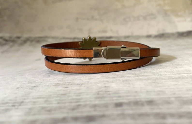 Personalized women's leather bracelet double turns engraved with word symbols, customizable bracelet gift image 10