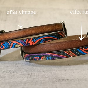 Montre femme bracelet en cuir double style vintage et ethnique personnalisable avec une gravure pour cadeau femme image 2