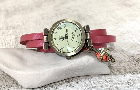 Montre Bracelet Femme Vintage - Bracelet En Cuir - Occasion, état à Vérifier