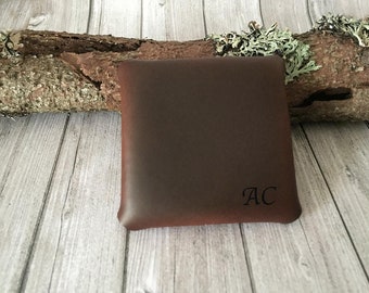 Small wallet for men, personalized gift future dad, personalized initials