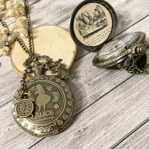 Alice in Wonderland Alice Pocket Watch, Alice&#39;s Wonderland Gift, Free delivery