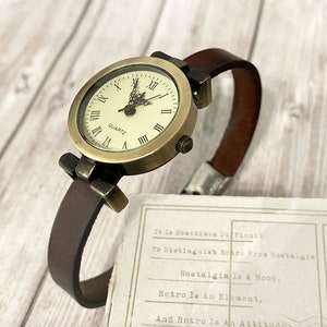 Reloj de regalo de cuero vintage para mujer con pulsera ajustable para mamá, pareja, amiga imagen 2
