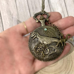 Jurassic dinosaur pocket watch, pocket watch Christmas gift for Boys and Girls image 4