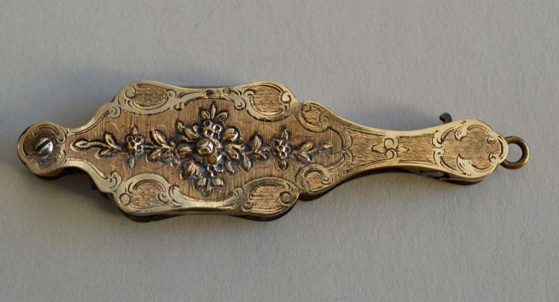 19th Century French Folding Gilt Silver Lorgnette | Etsy