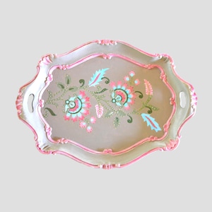 Hand painted wooden tray