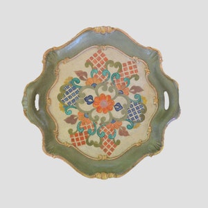 Hand painted wooden tray