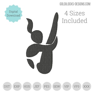 Diver girl female logo embroidery design in 4 sizes.  Polo logo size Embroidery Machine DIGITAL FILE