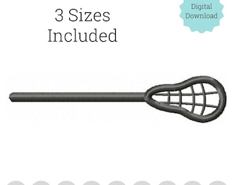Lacrosse stick logo embroidery design in 3 sizes.  Polo logo size Embroidery Machine DIGITAL FILE