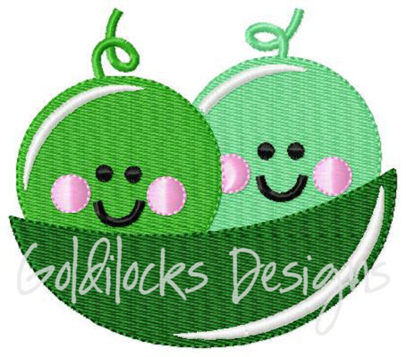 Two Peas in a Pod Cute Embroidery Design in 3 Sizes. Baby Etsy