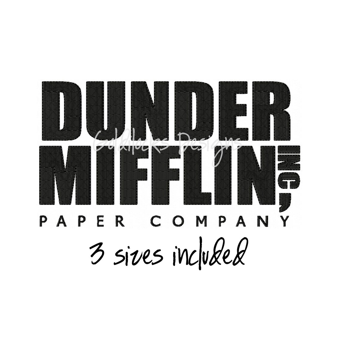 Dunder MIfflin Paper Company logo embroidery design 3 sizes | Etsy