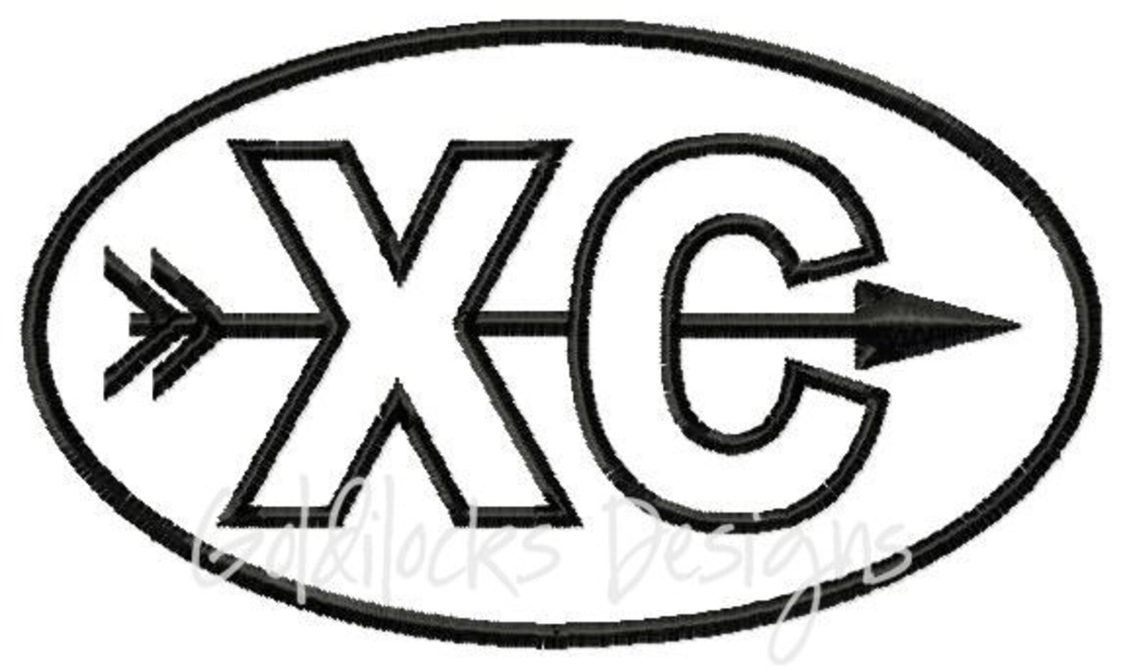 Cross Country XC Logo Embroidery Design With Filled Arrow and Etsy