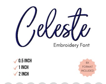 Celeste Script Handwriting Machine Embroidery Font Embroidery Font in 3 sizes  Bx format included!  DIGITAL FILE