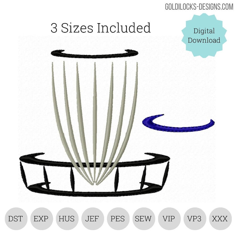 Broderidesign för discfrisbeegolfnät i 3 storlekar! DIGITAL FIL för broderimaskin bild 1
