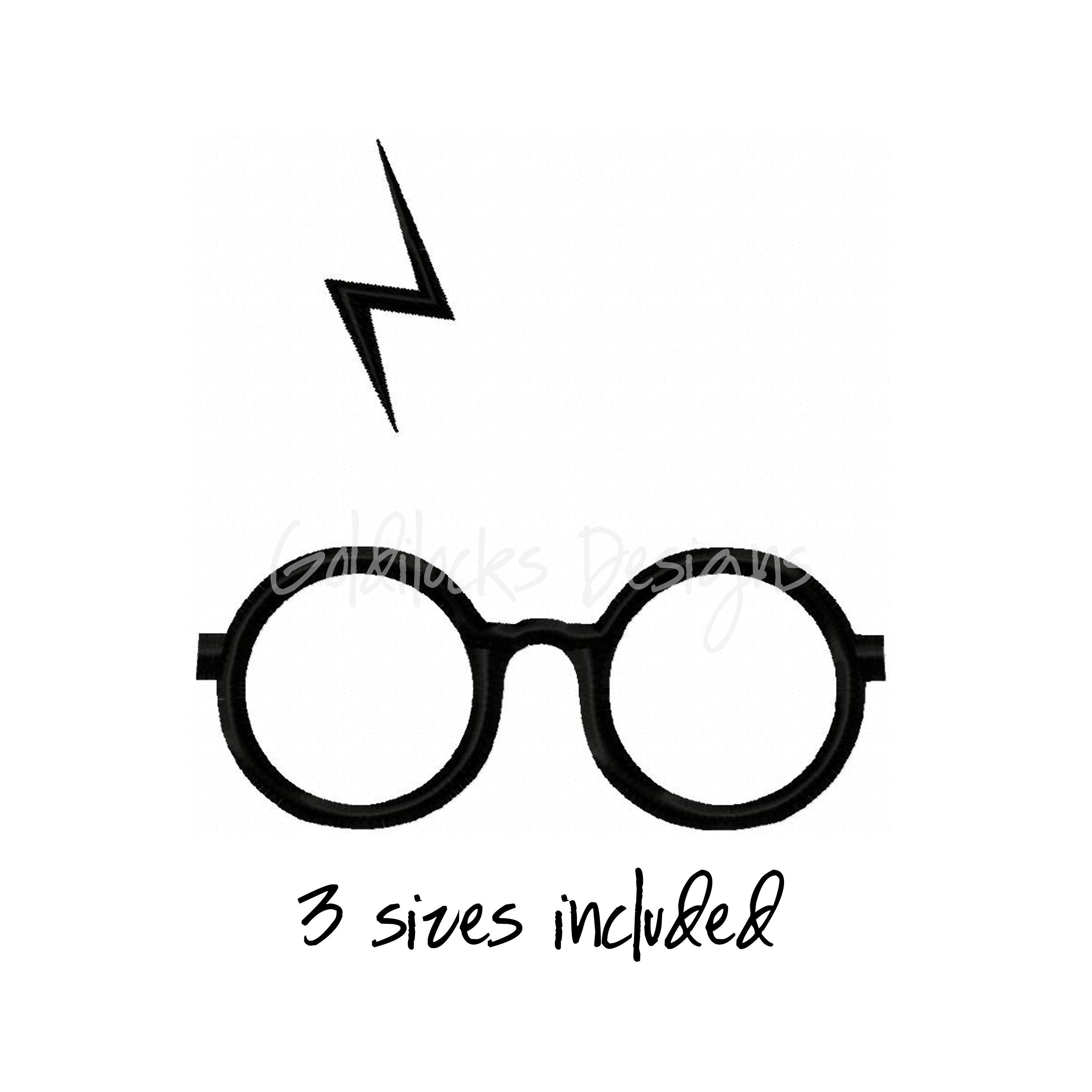 Lightning Bolt And Glasses Harry Potter Embroidery Design 3 Etsy