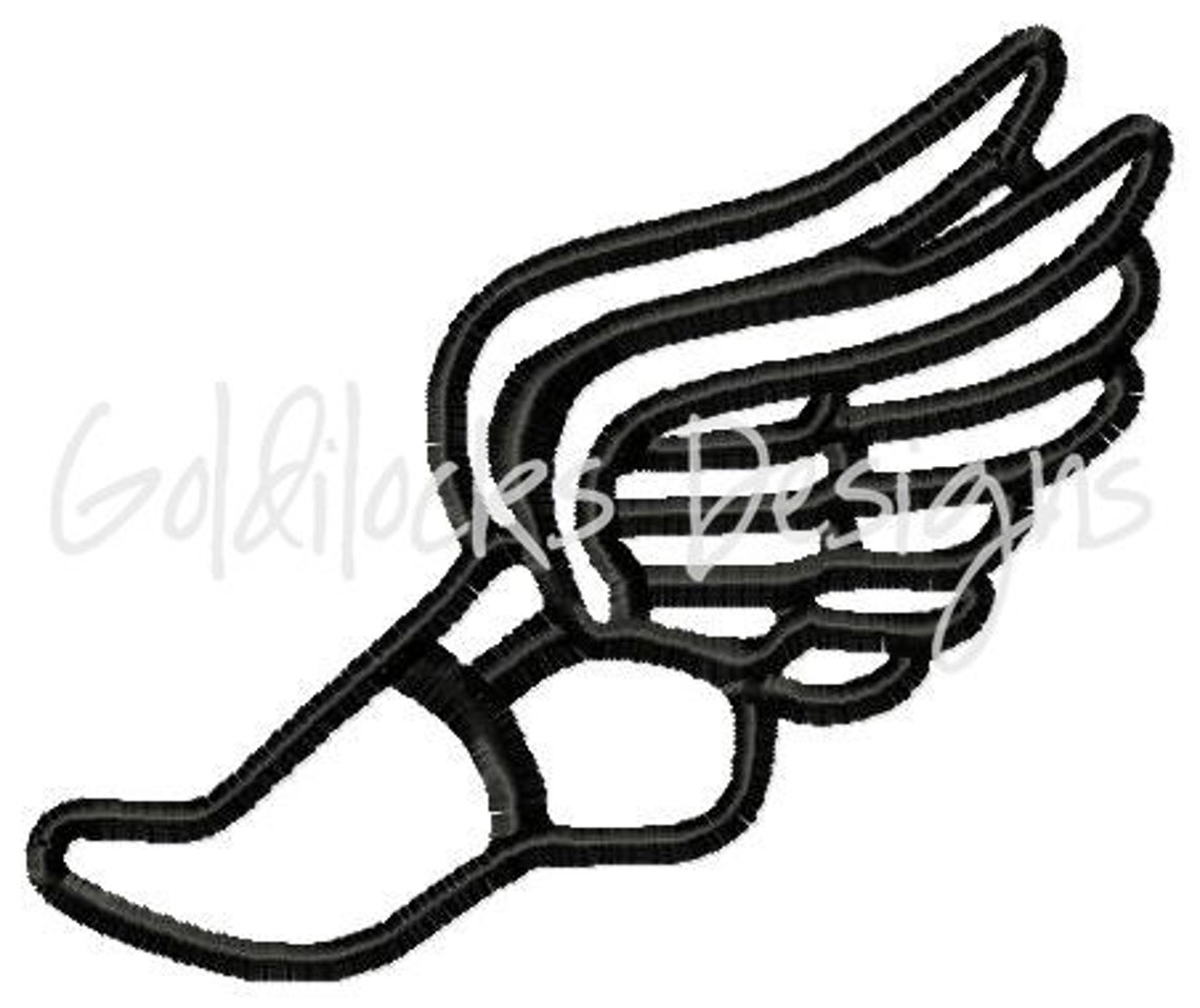 Winged Shoe Track and Field Embroidery Design in 3 Sizes in Etsy