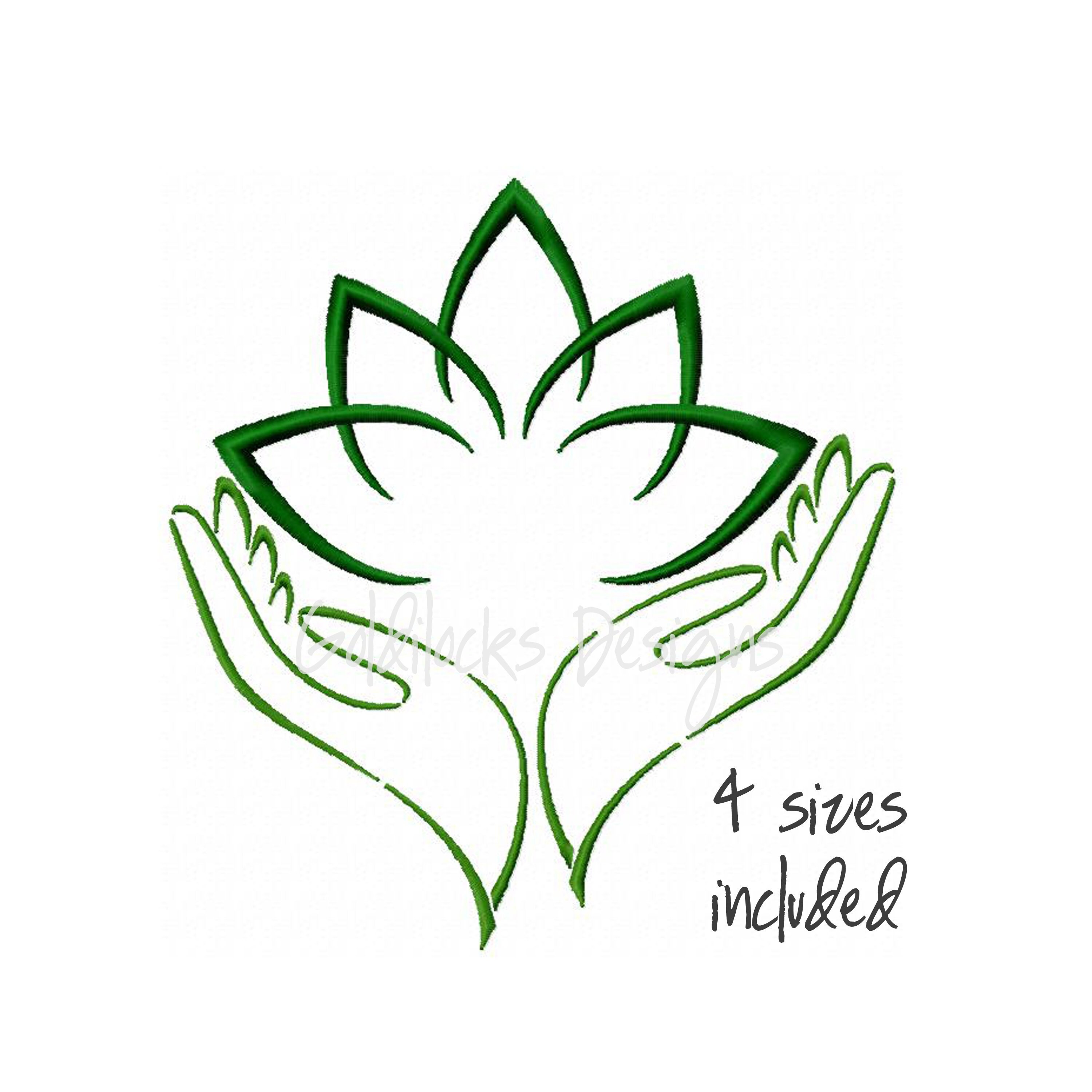 Lotus flower with hands Peaceful Design 4 sizes included Etsy
