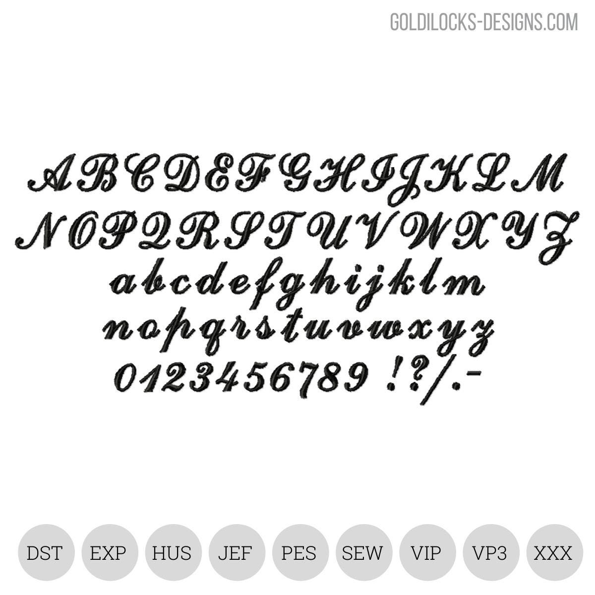 Wedding Calligraphy Handwriting Script Machine Embroidery Font 0.5, 0. ...
